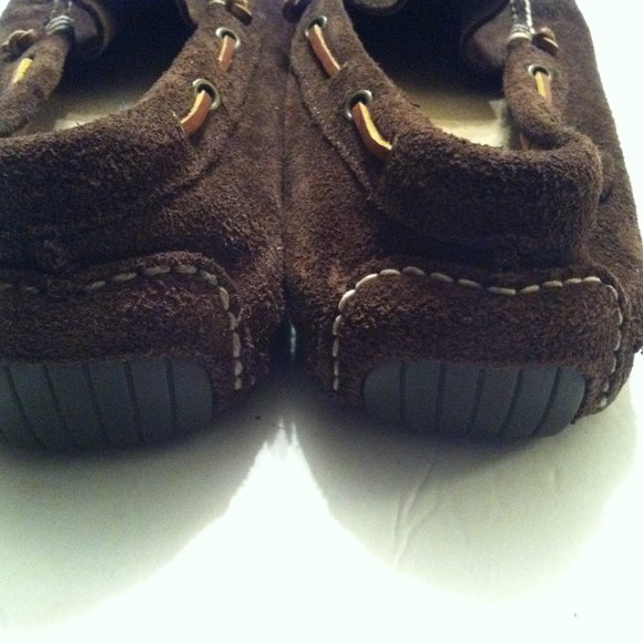 POLO RALPH LAUREN MENS PRE-OWNED BROWN LEATHER SUEDE SLIP-ON LOAFERS SIZE: 13D main image 16